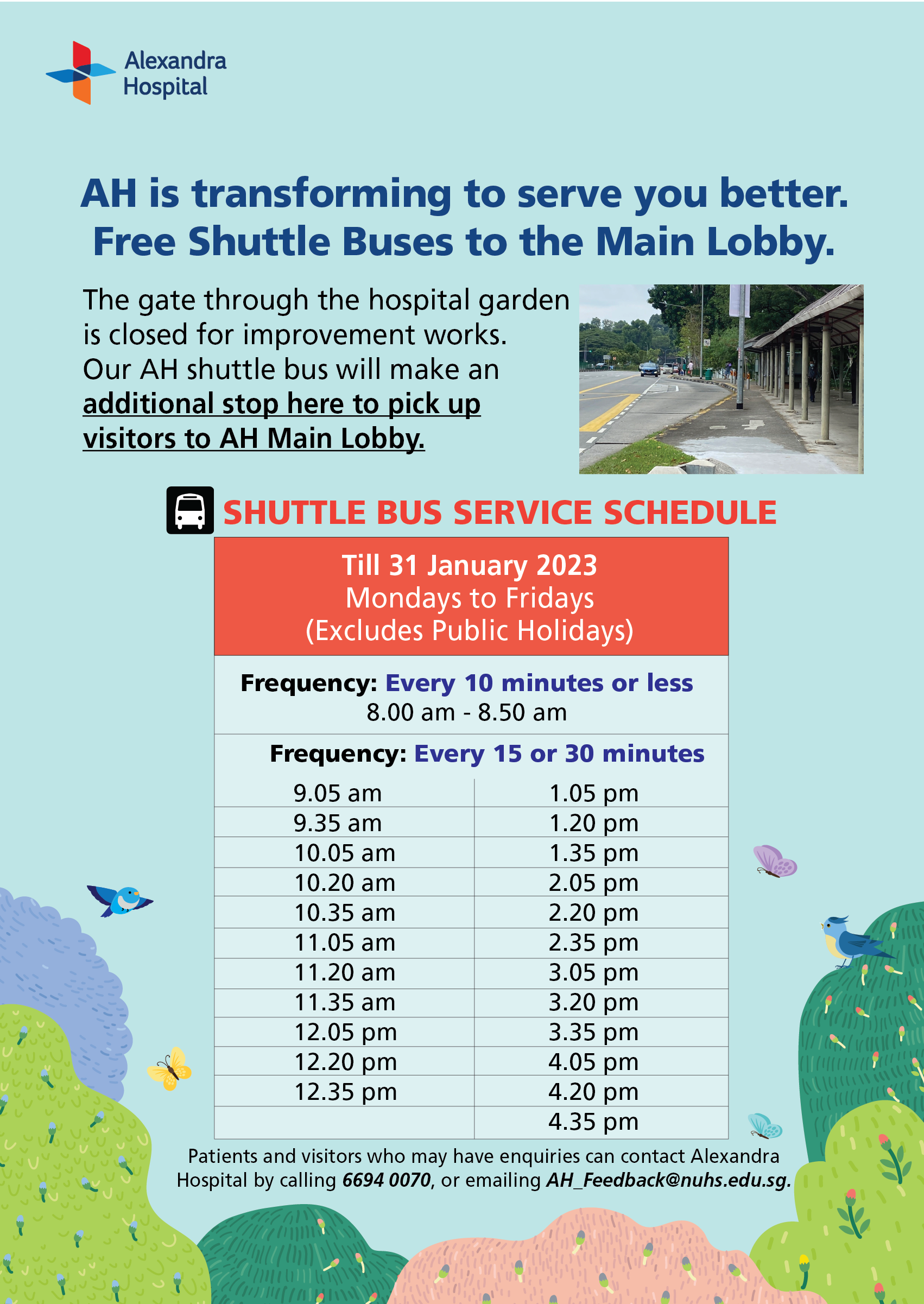 Shuttle Bus Service Timing Infographic