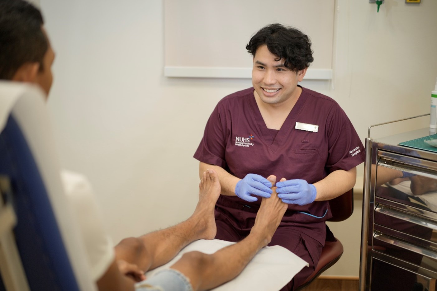 Nurse providing podiatry service